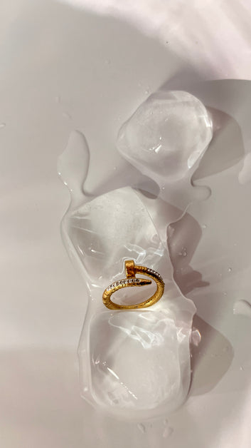 Gold Stainless Steel Open Ring for Women | Adjustable Minimalist Ring