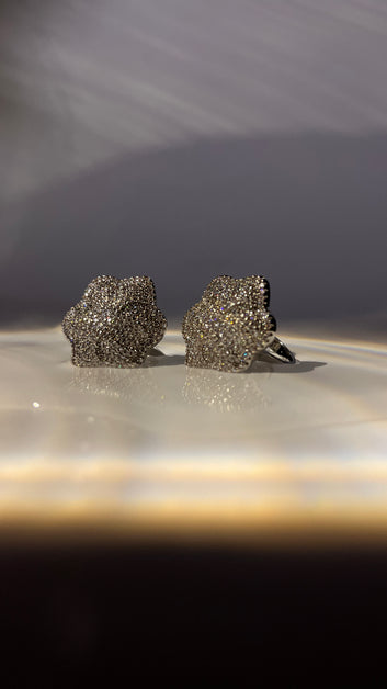 Sparkling Flower Statement Ring | Silver Stainless Steel