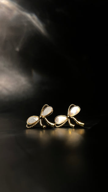 Gold Bow Stud Earrings for Women | Stainless Steel