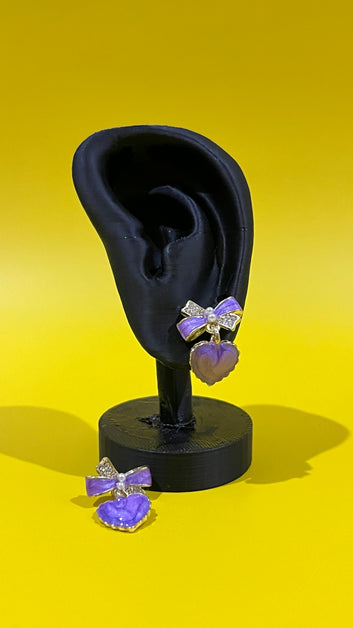 Purple bow heart pastel