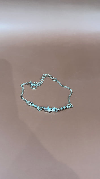 Butterfly diamond silver