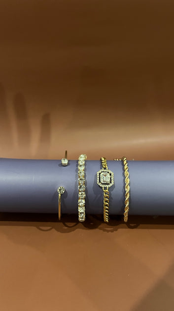 Diamond chain set gold