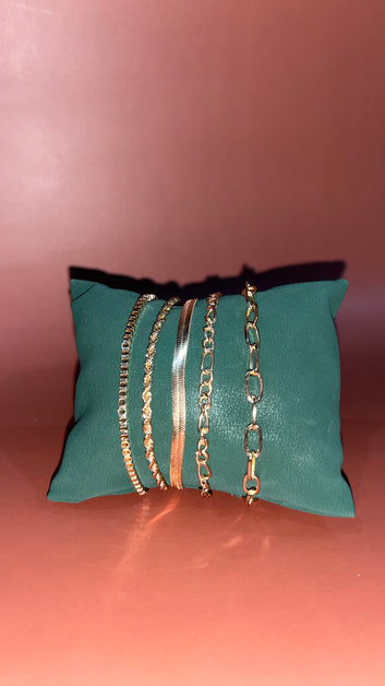 Diamond chain set gold